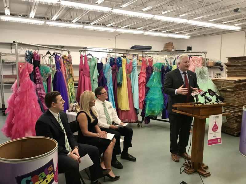 Clerk Kearns announces bins at Auto Bureaus for 'Gowns For Prom'