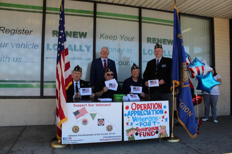 Erie County Clerk Mickey Kearns launches 'Pledge for the Posts' with local veterans.