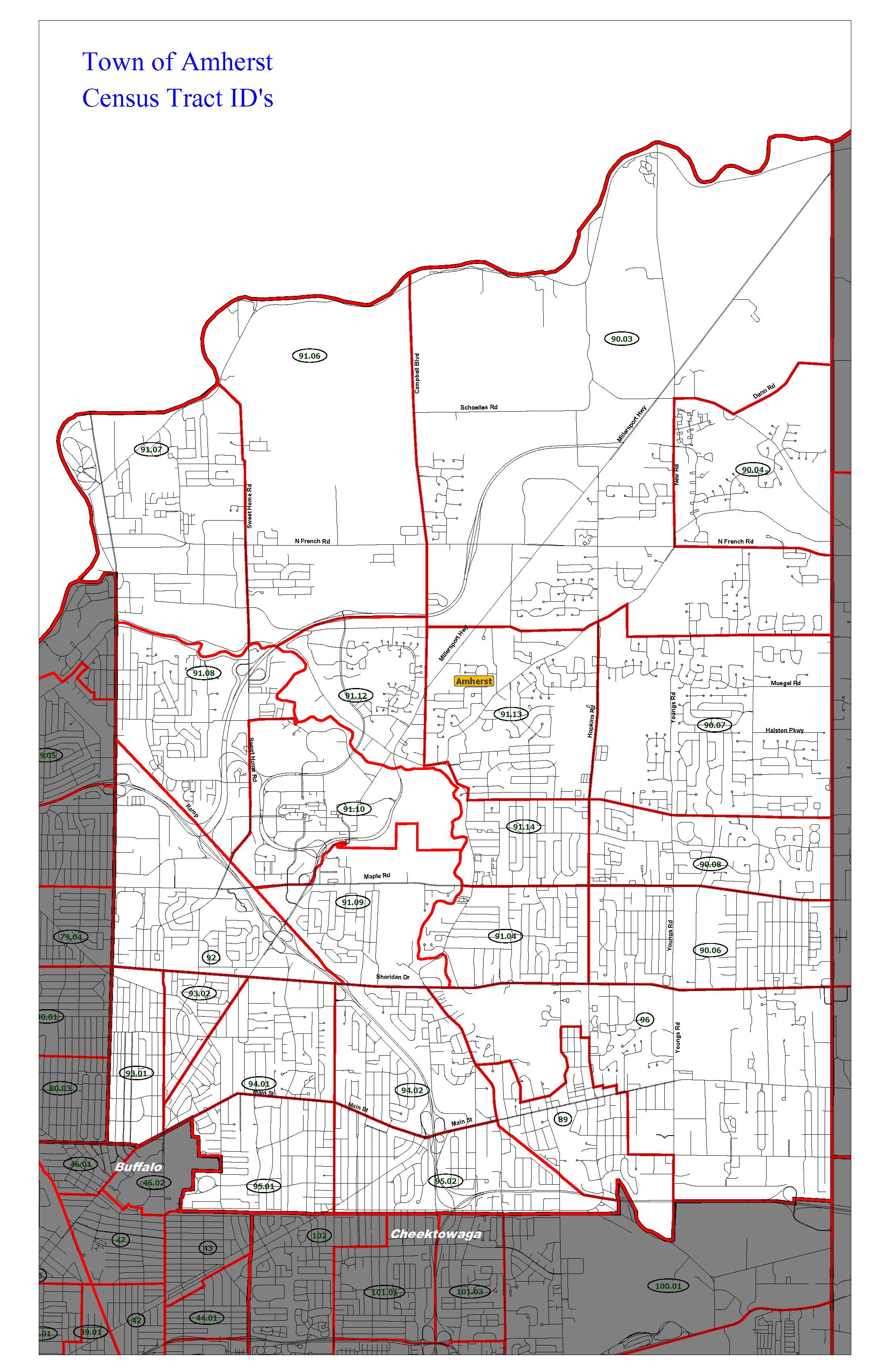Amherst indicating Census Tracts | Erie County Legislature