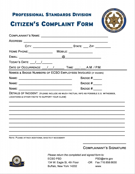 Citizen's Complaint Form